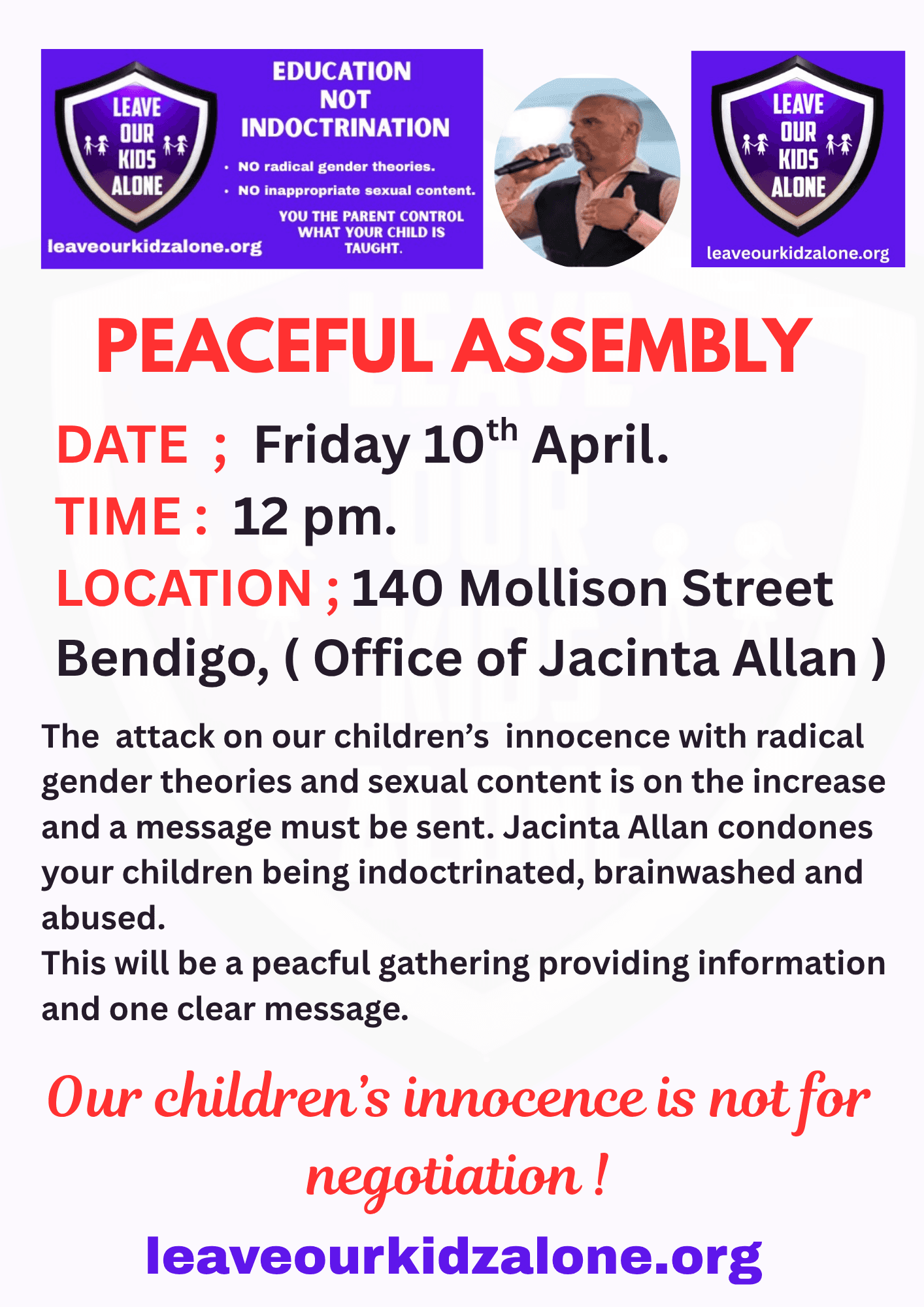 Peaceful Assembly on the 10th of April 2026