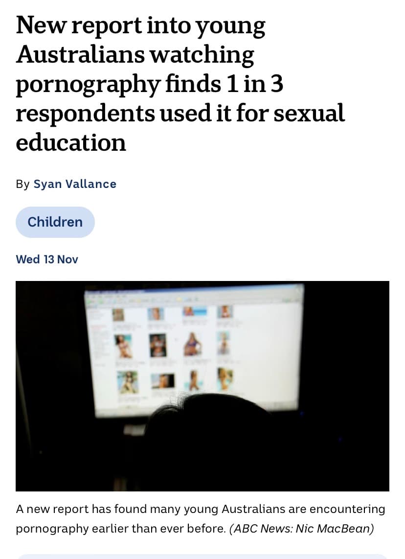 Age Appropriate Pornograghy to be added to Respectful Relationships