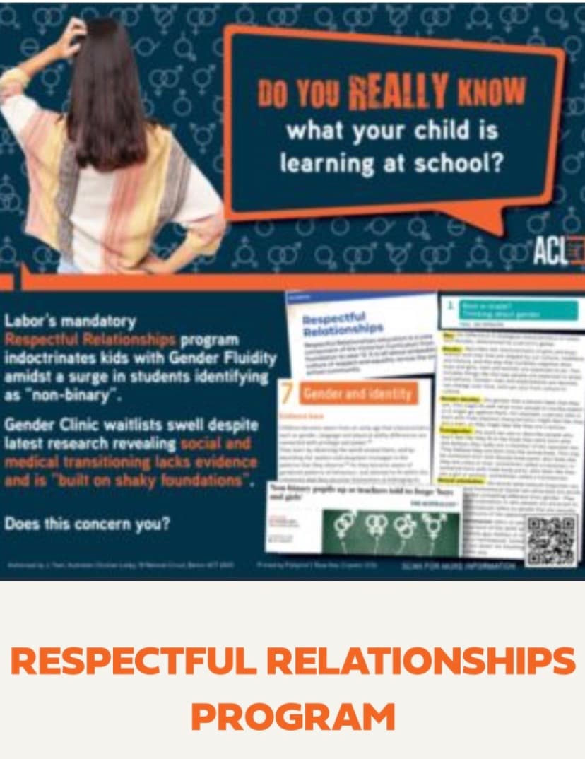 Respectful Relationships Program in schools a Trojan Horse (Report from ACL)